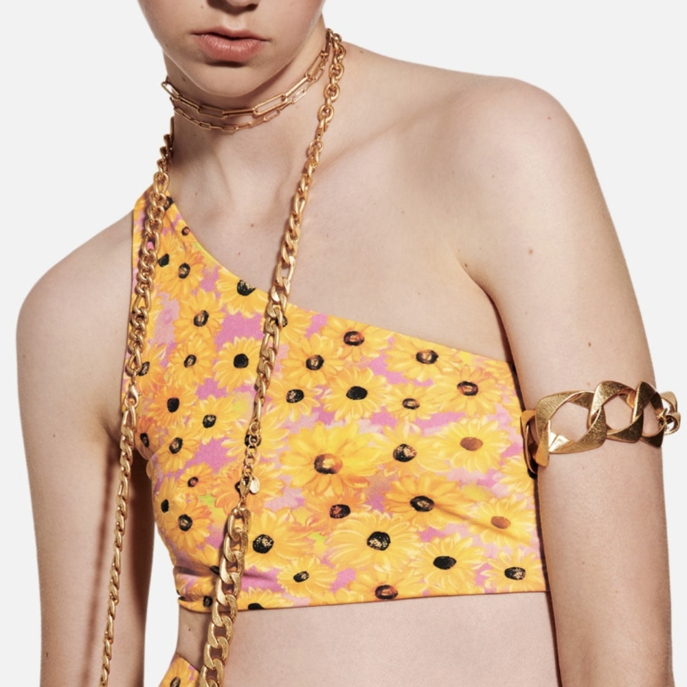 {Zara} Brand New Printed Stretchy Top